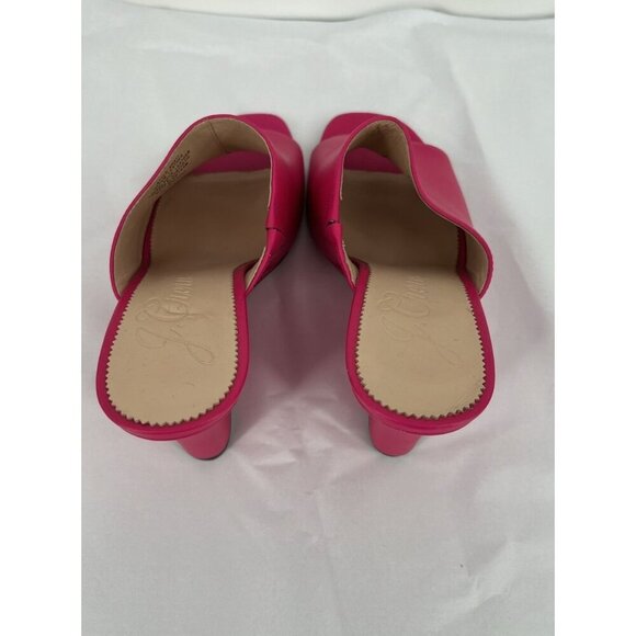 J. Crew Bianca Women’s Wedge Slide Sandals Size 10.5 Fuchsia Hot Pink Leather - Picture 12 of 13